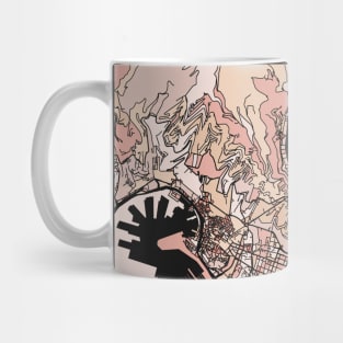 Genoa Map Pattern in Soft Pink Pastels Mug